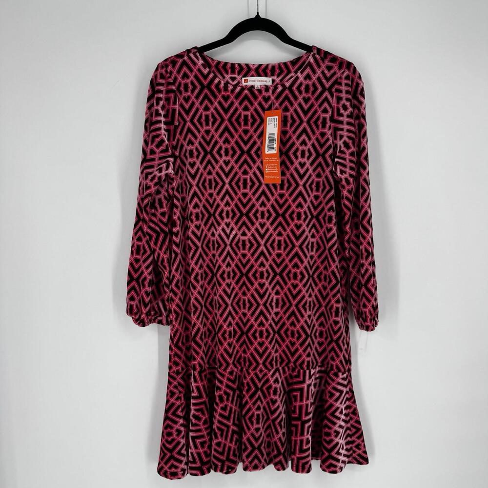 Jude Connally dress small S pink velvet sadie garden lattice valentines holiday - Picture 2 of 7
